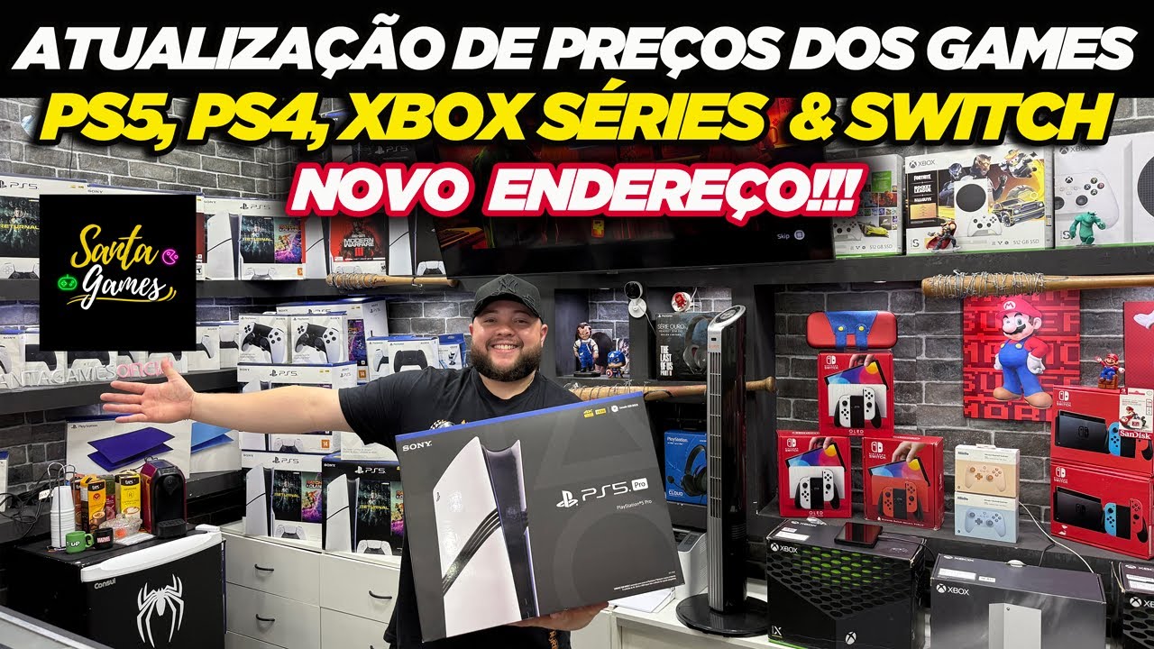 ATUALIZAÇÃO DE PREÇOS DOS GAMES! PS5, PS4, XBOX SÉRIES & SWITCH! SANTA GAMES