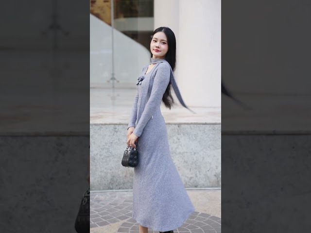 ED12X573 - Đầm len gân đũa