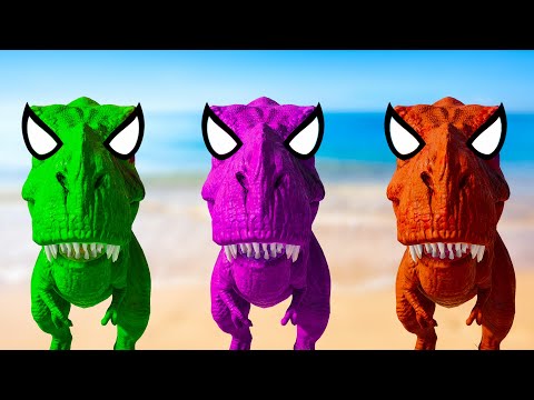 T-REX COLOR PACK vs INDOMINUS REX vs POLACANTHUS vs SUCHOMIMUS - Jurassic World Evolution