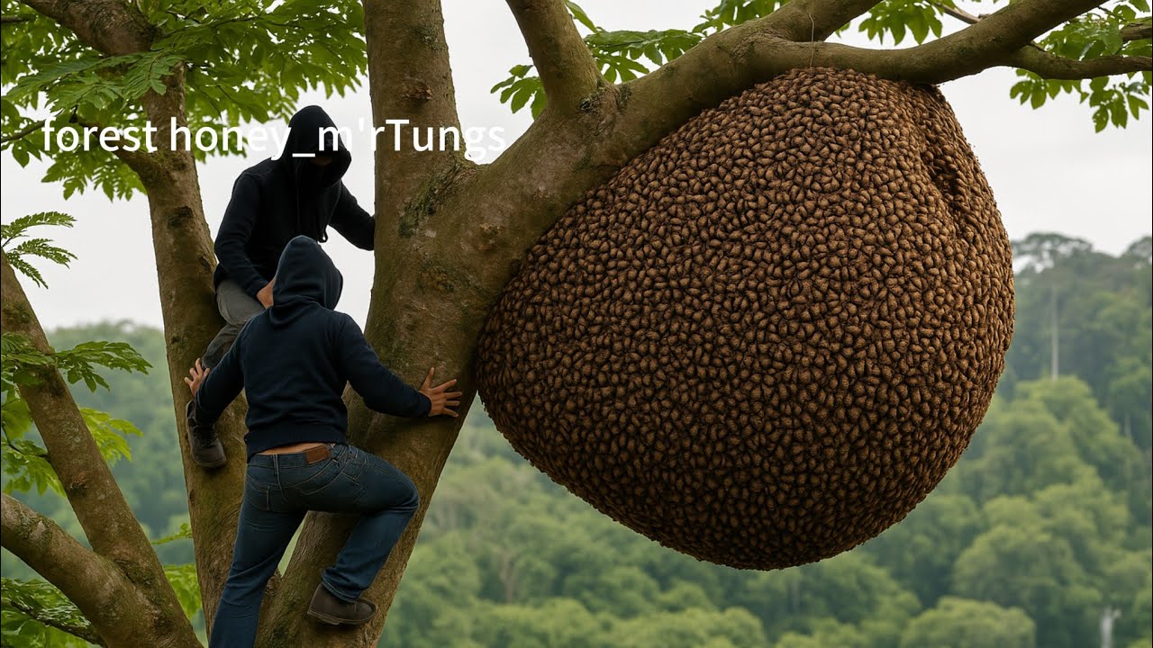 Mastering Honey Bee Catching Skills in the Deep Jungle – Climbing Ancient Trees for Wild Hives