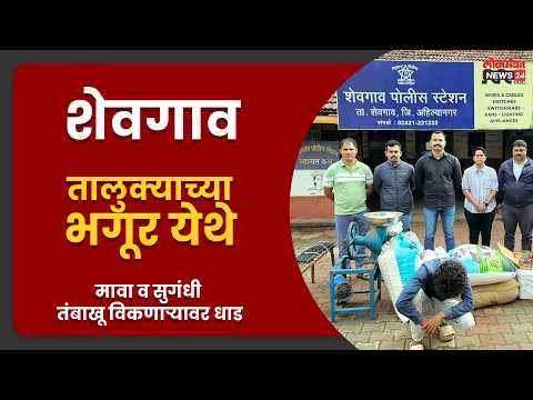 शेवगाव तालुक्याच्या भगूर येथे मावा व सुगंधी तंबाखू विकणाऱ्यावर धाड