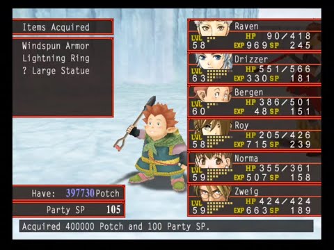 Suikoden 5 - Late-Game Potch and Skill Point Farming [Subtitle]