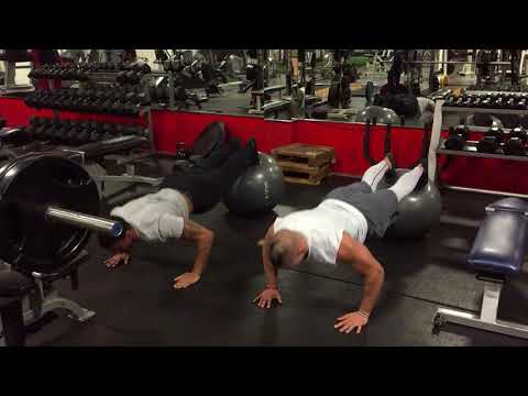 Hand Clap Pushups with Feet on Stability Ball