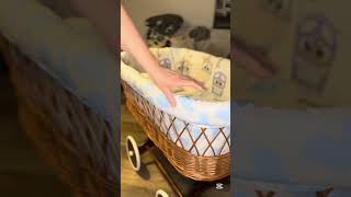 Souprava povlečení do proutěného košíku pro miminko 6dílná - Scarlett Kulíšek - modrá