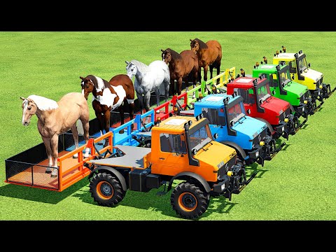 TRANSPORTING HORSES WITH MINI TRUCKS & MERCEDES TRUCKS - Farming Simulator 22