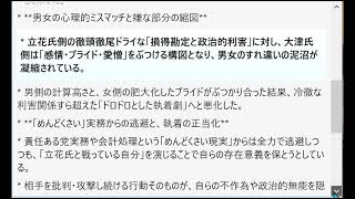 大津氏が立花氏に抱いていた「承認欲求と好意の裏返し（執着）」というベクトルの逆転構造についての分析