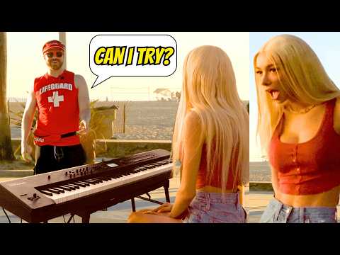 Lifeguard STUNS Beach Babes With INSANE Piano Skills 😍🔥