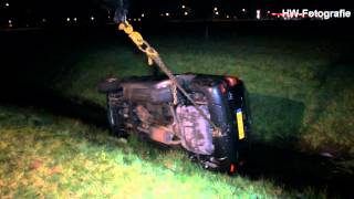 preview picture of video 'Auto in de sloot op A28 afrit Staphorst'