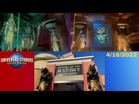 Back row point of view footage of Revenge of the Mummy the Ride