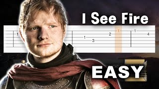 Ed Sheeran - I See Fire - EASY Guitar tutorial (TAB)