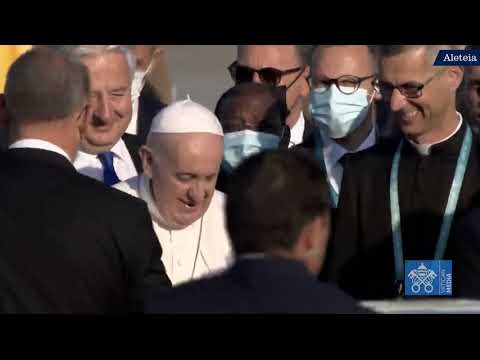 Pope Francis arrives in Hungary