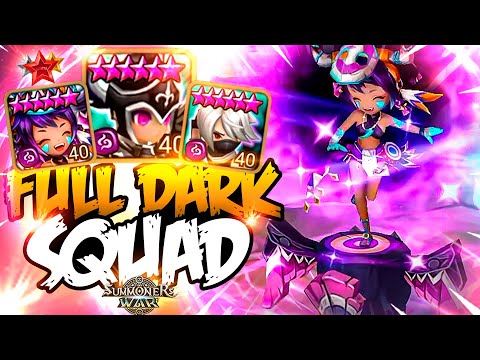 FULL DARK TEAM with Trinity, Maya and Han - Summoners War
