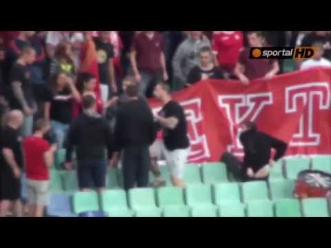 CSKA Sofia fans fight each other 17.7.2014