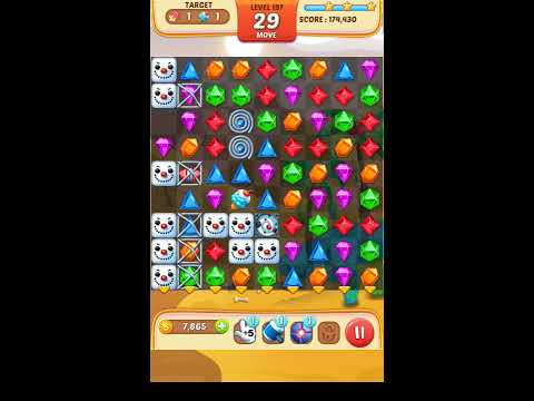 Jewel Match King Level 197 - Walkthrough ( No Booster )