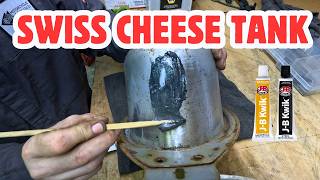 This Honda Tank Was Swiss Cheese… Can JB Weld Save It?