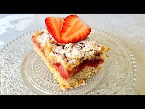 PRHKI JAGODA KOLAČ SA BADEMIMA / Strawberry Crumb Cake / Çilekli Kek  OSVJEŽENJE KOJE MORATE PROBATI