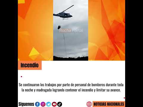 Siguen los trabajos para controlar el incendio en el Cerro Pan de Azúcar.