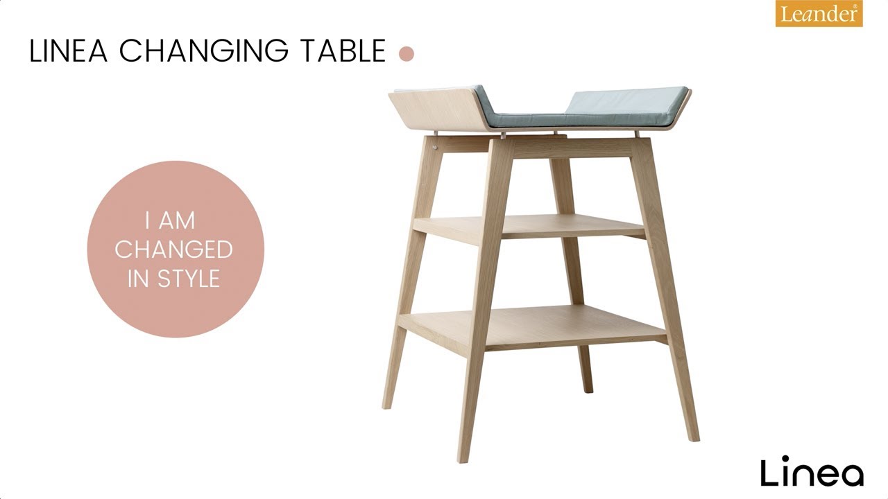 Leander Linea Changing Table with Foam Mat in Solid Oak