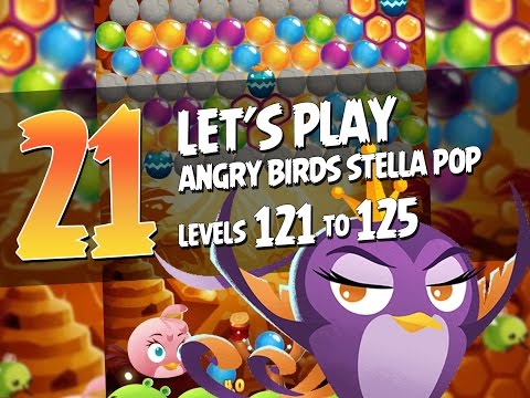 Let's Play Angry Birds Stella Pop - Part 21 - Levels 121 to 125 - Bees and Honey