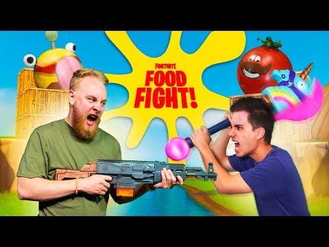 Fortnite Food Fight Challenge In Real Life! Video