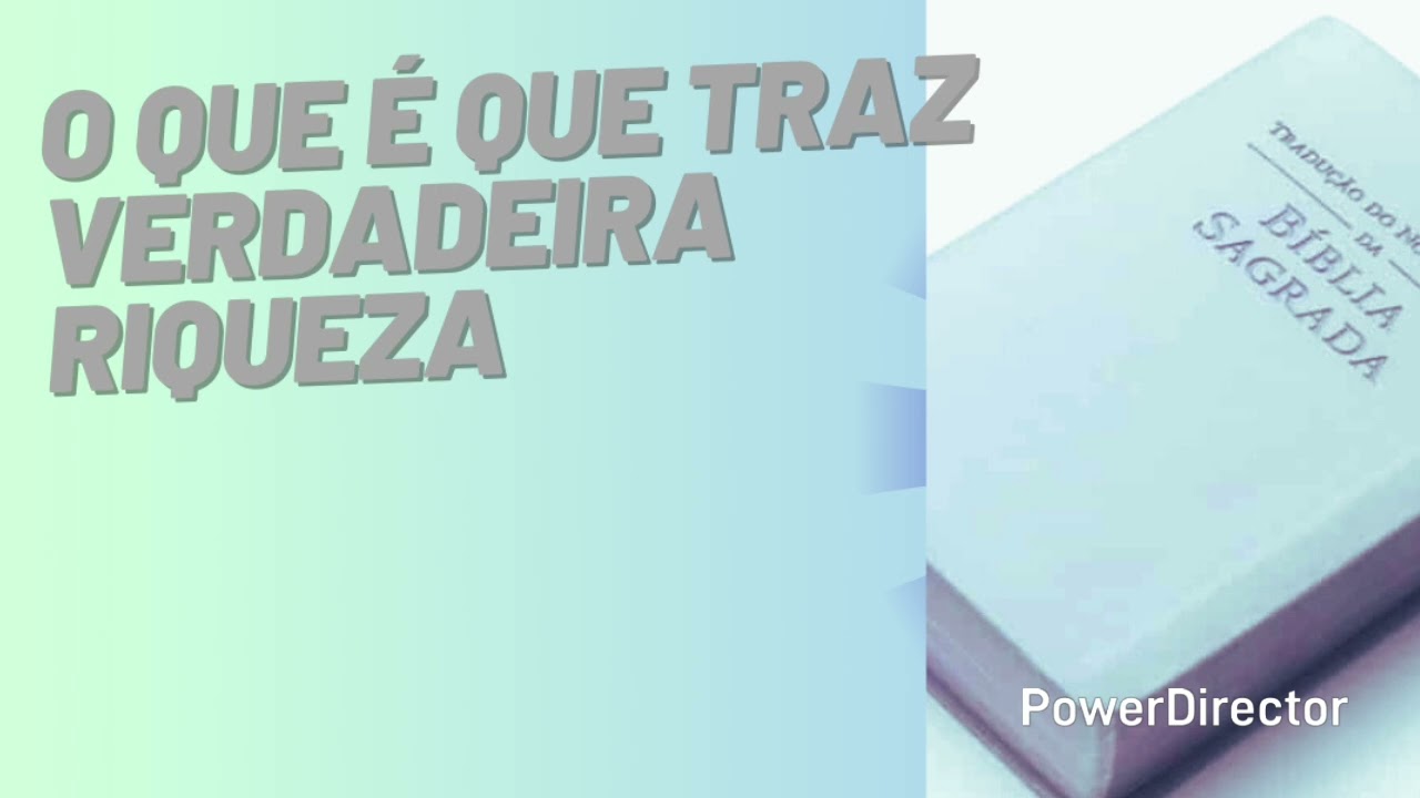 DISCURSO: O QUE É QUE TRAZ VERDADEIRA RIQUEZA