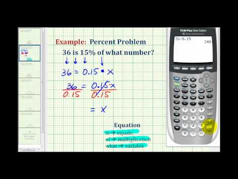 Example 2: Solve a Percent Problem Using a Percent...