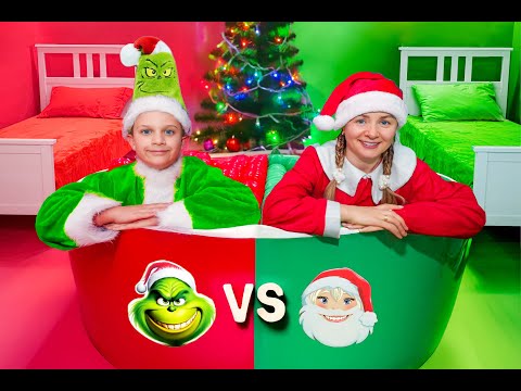 Défi Grinch contre Père Noël avec Roma et Maman