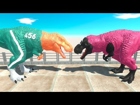 ⚡PLAYER T-Rex vs GUARD T-Rex Squid Game DEATH RUN  - 🦖 Animal Revolt Battle Simulator 🦕