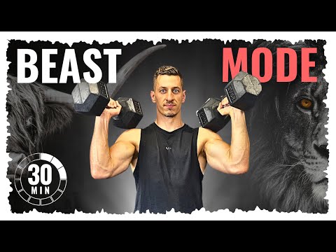 30 MIN BEAST MODE DUMBBELL WORKOUT | Full Body Follow Along