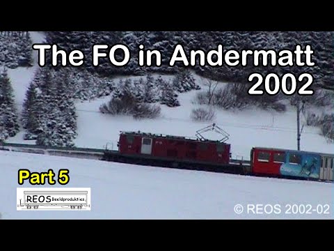 2002-02 [SDw] 5/5 Furka Oberalp in Andermatt, 5 of 5; HGe 4/4 I and more in real winter- CLASSIC FO