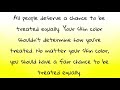 Treat Everyone Equally