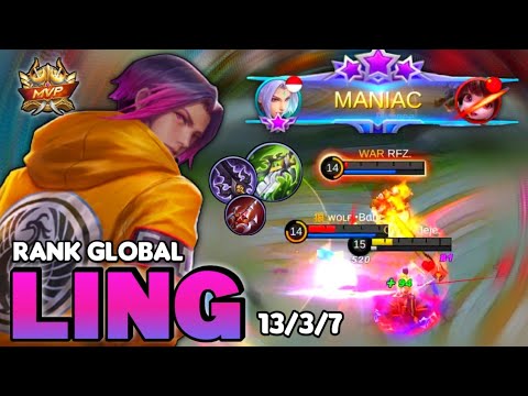 MANIAC! Ling Best Build 2021 | Top Global Ling Gameplay | Mobile Legends✓