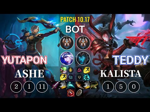 DFM Yutapon Ashe vs T1 Teddy Kalista Bot - KR Patch 10.17