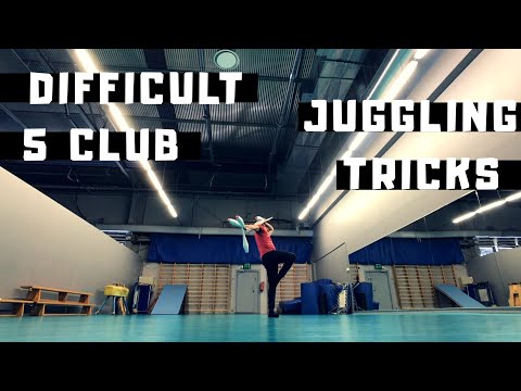 Difficult 5 Club Juggling Tricks