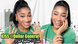 EASY GLAM Nails + mink lashes under $10 ft. KISS | cassiekaygee