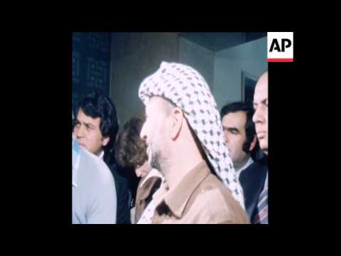 SYND 16 3 77 PLO LEADER ARAFAT PRESS CONFERENCE AT NATIONAL COUNCIL MEETING