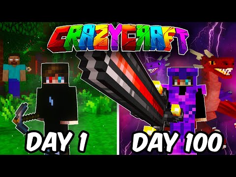 I Spent 100 Days in CRAZYCRAFT (FULL MOVIE)