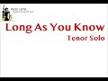 Long as You know You are living Yours (Keith Jarrett) - Tenor Saxophone Transcription Peter Lehel