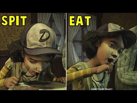 Let Clem Eats Human Meat vs Asks Her to Stop -All Choices- The Walking Dead