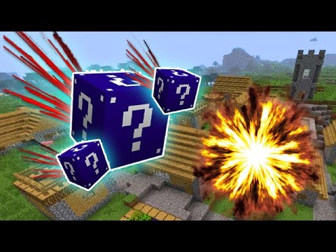 LUCKY NAVY BLOCKS VILLAGE DESTRUCTION MOD CHALLENGE - MINECRAFT MODDED MINI-GAME!