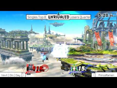 Unrivaled SSB4 - VexX | Oni | Day (Lucario) vs PrinceRamen (Palutena) - Losers Quarters