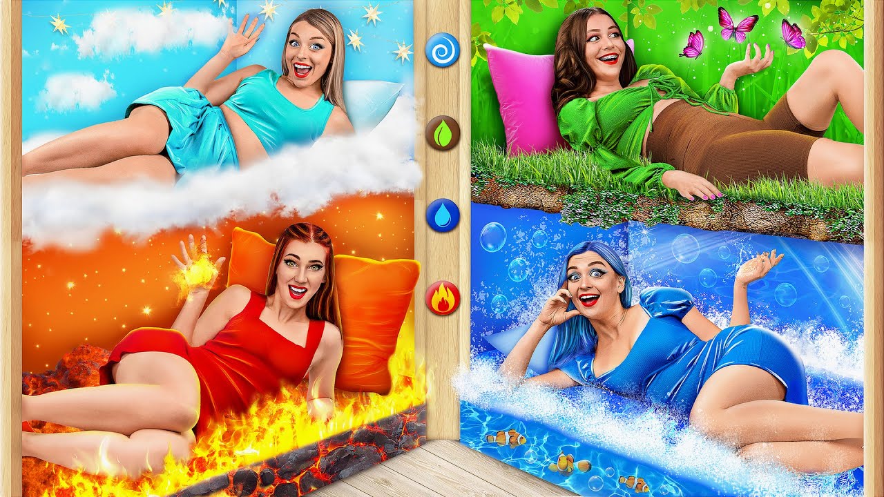 Four Elements Build a Bunk Bed | Fire Girl, Water Girl, Air Girl and Earth Girl by Multi DO