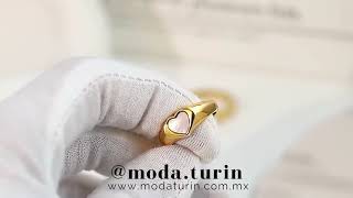Video de Anillo Corazón Madreperla Chapa De Oro 18 K