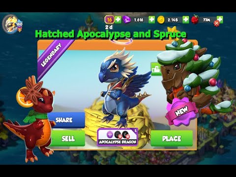 Hatched Apocalypse and Spruce dragons-Dragon Mania legends | Got Cinnamon Dragon | DML