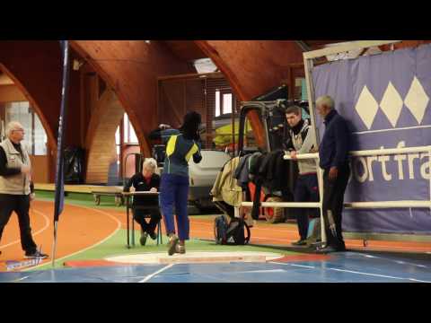 Poids – Essais 6 – JUF – Championnat Régionaux Indoor 15/01/2017 – INSEP