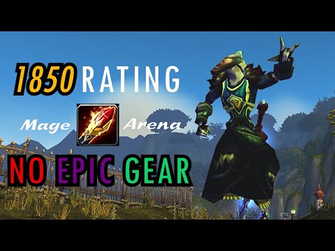 I got 1850 Rating in GREENS (Zero Epic Gear) // TBC Mage 2v2 PvP (+ Live Coaching)