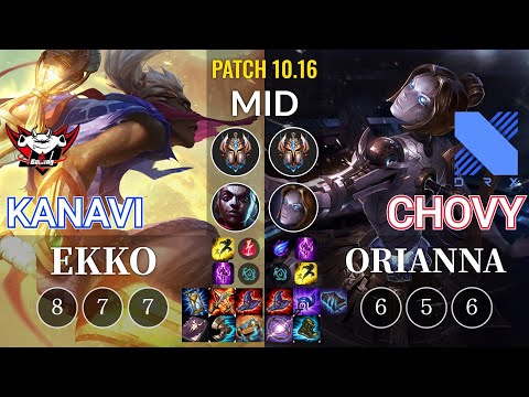 JDG Kanavi Ekko vs DRX Chovy Orianna Mid - KR Patch 10.16