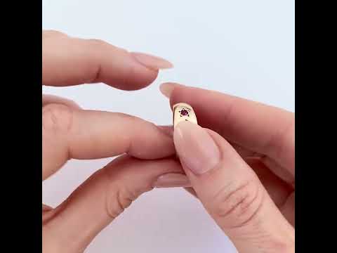 Antique 1914 Diamond Ruby 9ct Gold Gypsy Star Ring