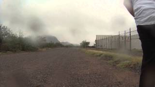 preview picture of video 'Stopping to Pee on Santa Rosa Bording School Fence, Tohono O'odham Indian Reservation, GP030093'