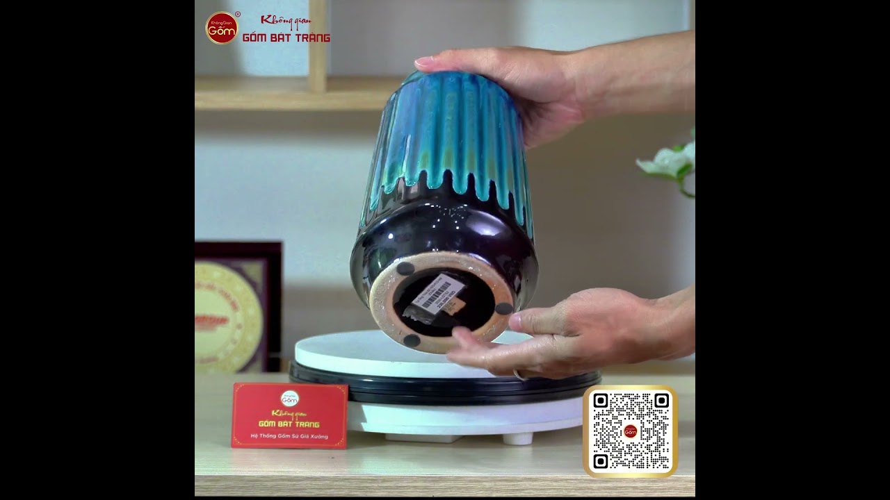 Lọ Hoa Dáng Ống Trúc Men Hỏa Biến
